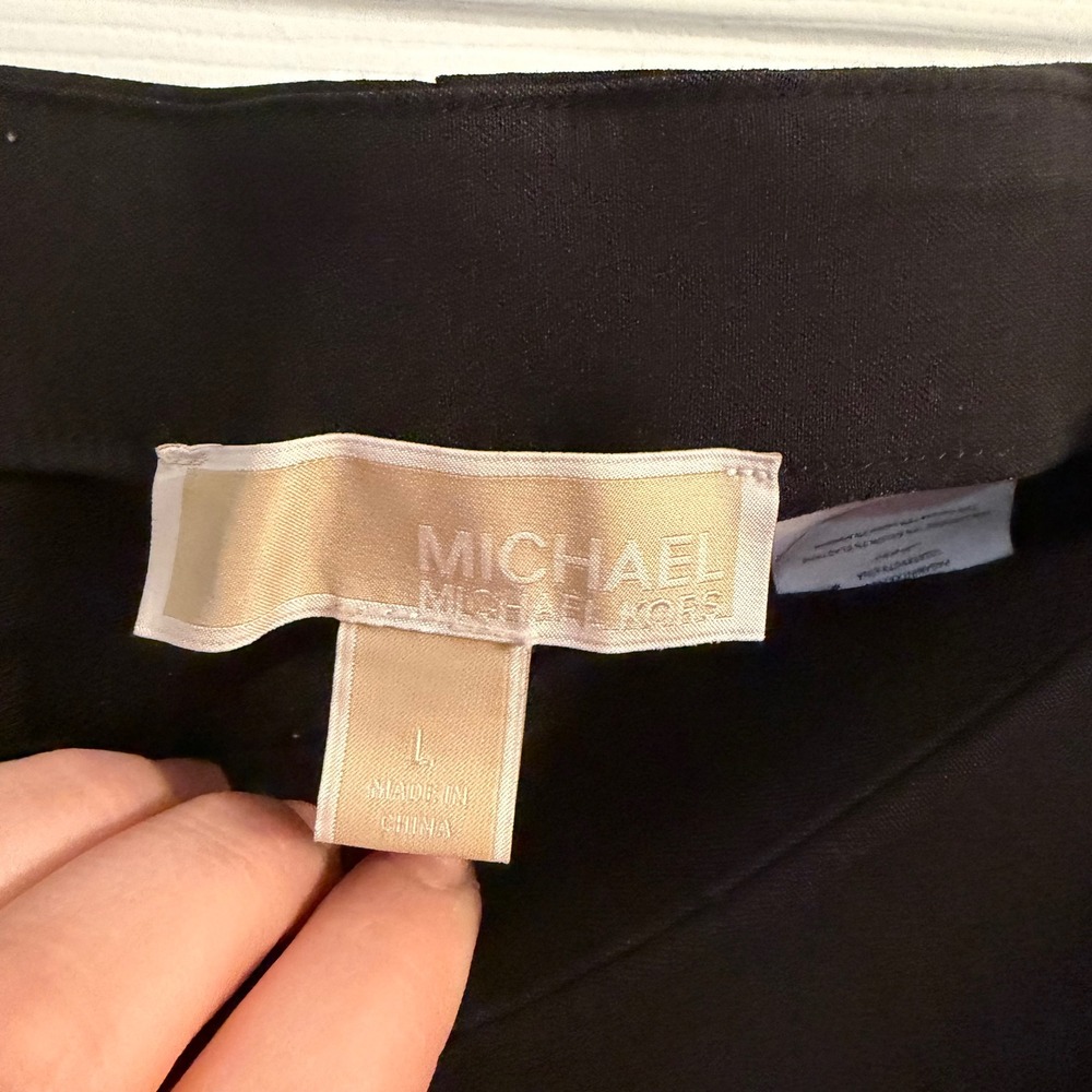 Michael Kors Slim Fit Pants Black Large Minimalist Work Office Professional - Picture 2 of 3